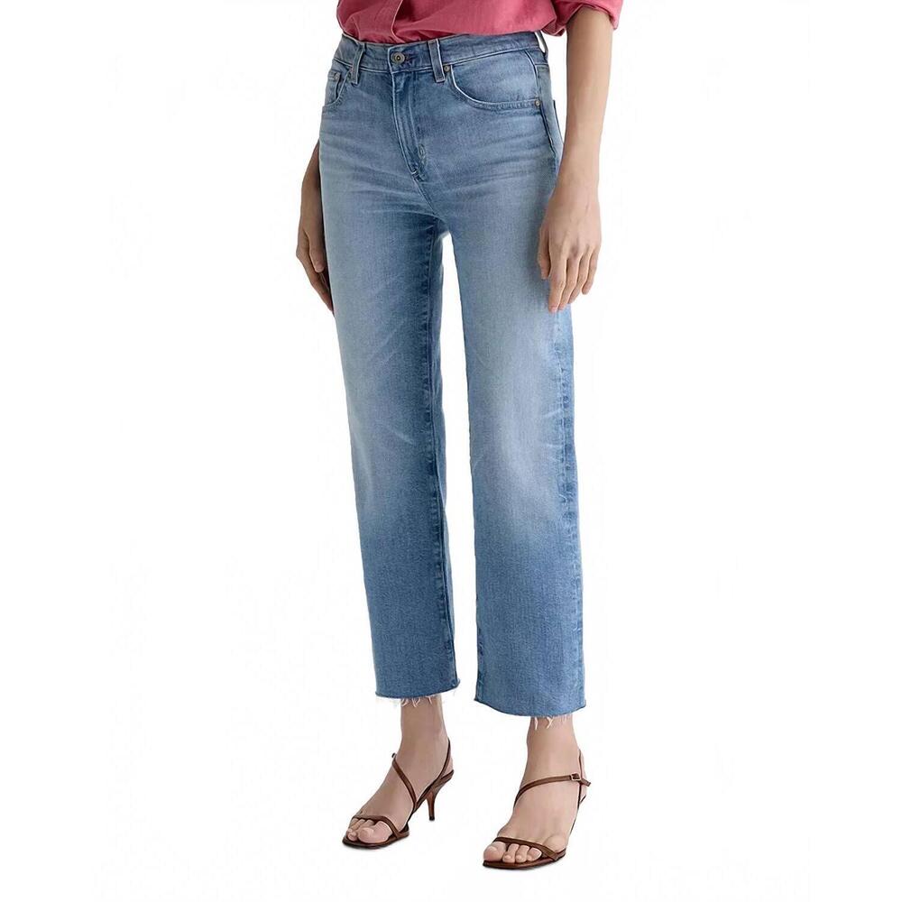NEW AG JEANS brinley mid rise straight crop jeans in fiction - Picture 4 of 8